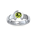 Ring Offen Platin Peridot