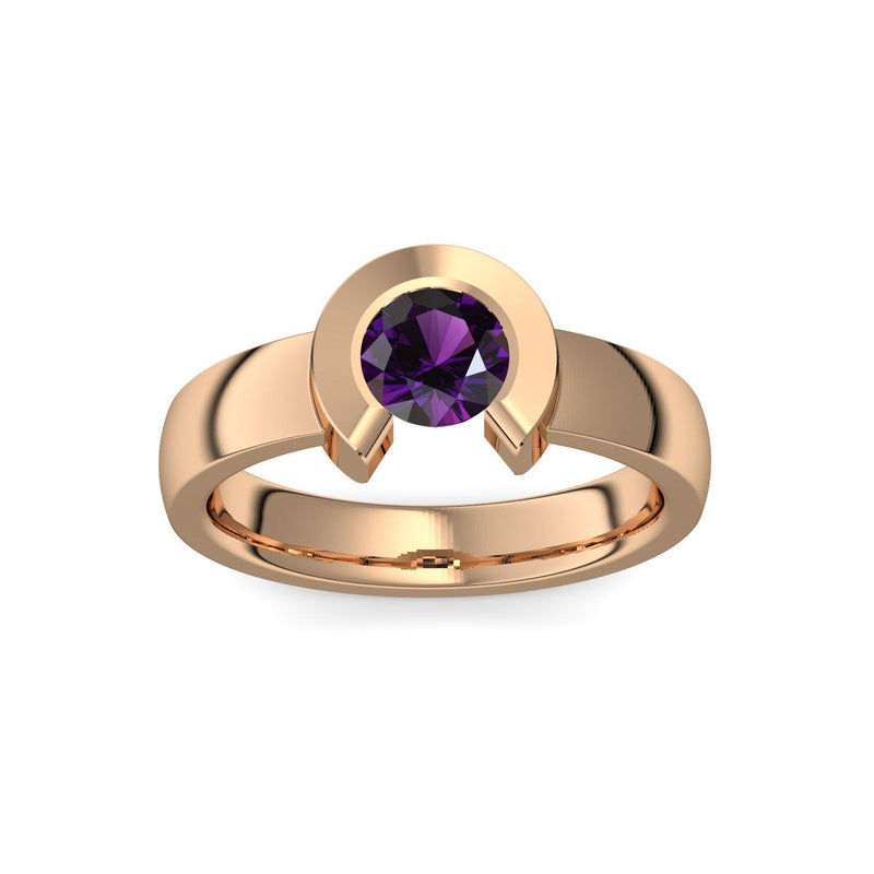 Ring Offen Rosegold Amethyst