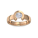 Ring Offen Rosegold Bergkristall