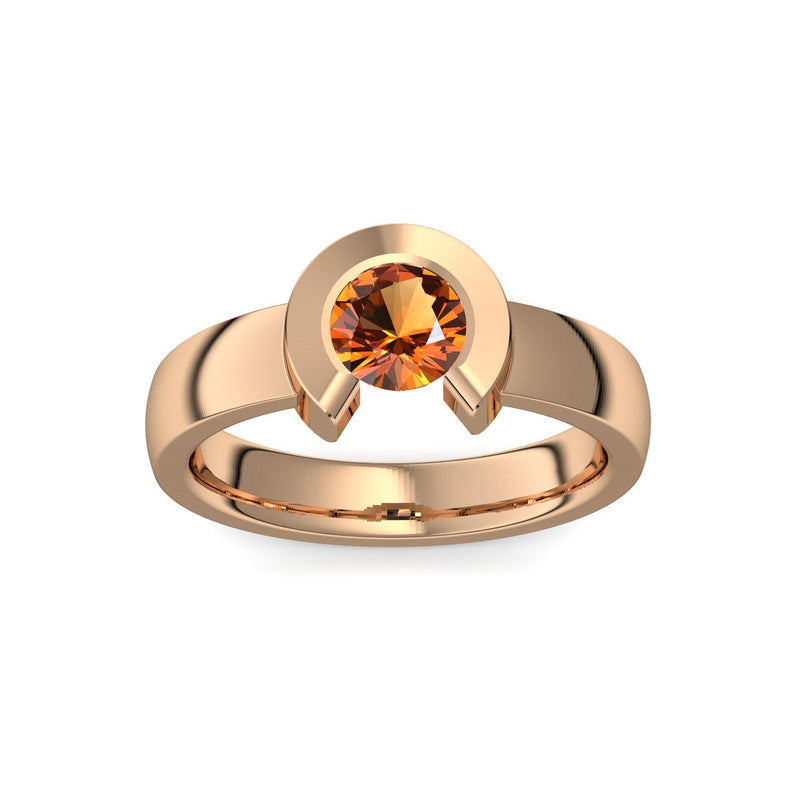 Ring Offen Rosegold Citrin