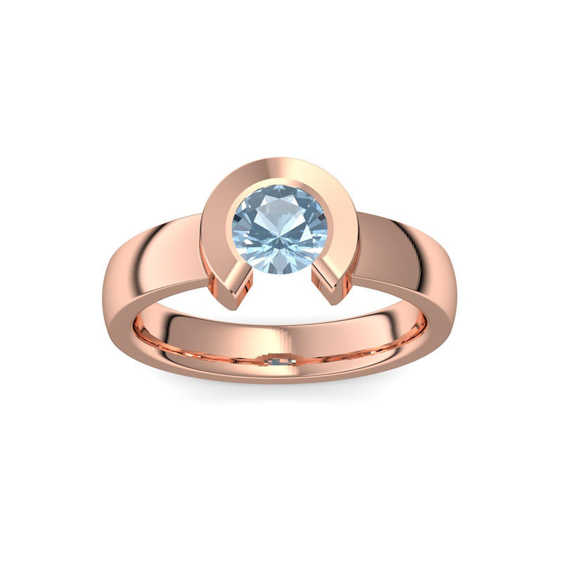 Ring Offen Rotgold Aquamarin