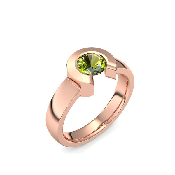 Ring Offen Rotgoldvergoldet Peridot