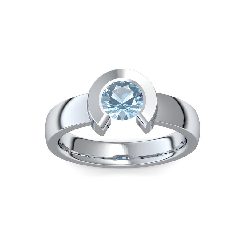 Ring Offen Silber Aquamarin