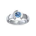 Ring Offen Weissgold Blautopas