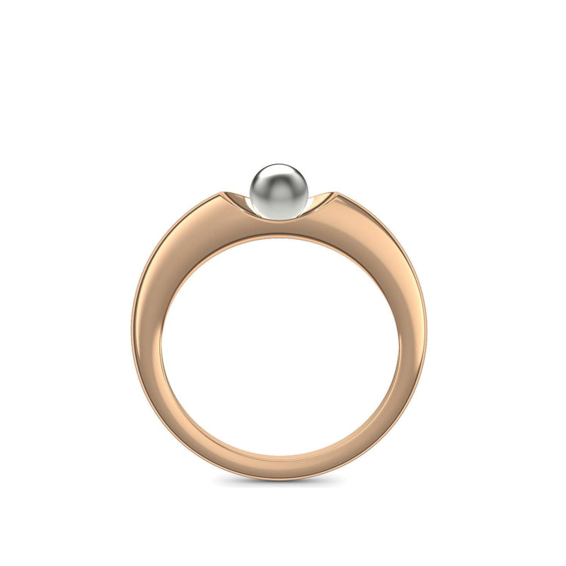 Ring Rosegold Akoyaperlegrau