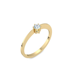 Ring Schlicht Gelbgold Aquamarin