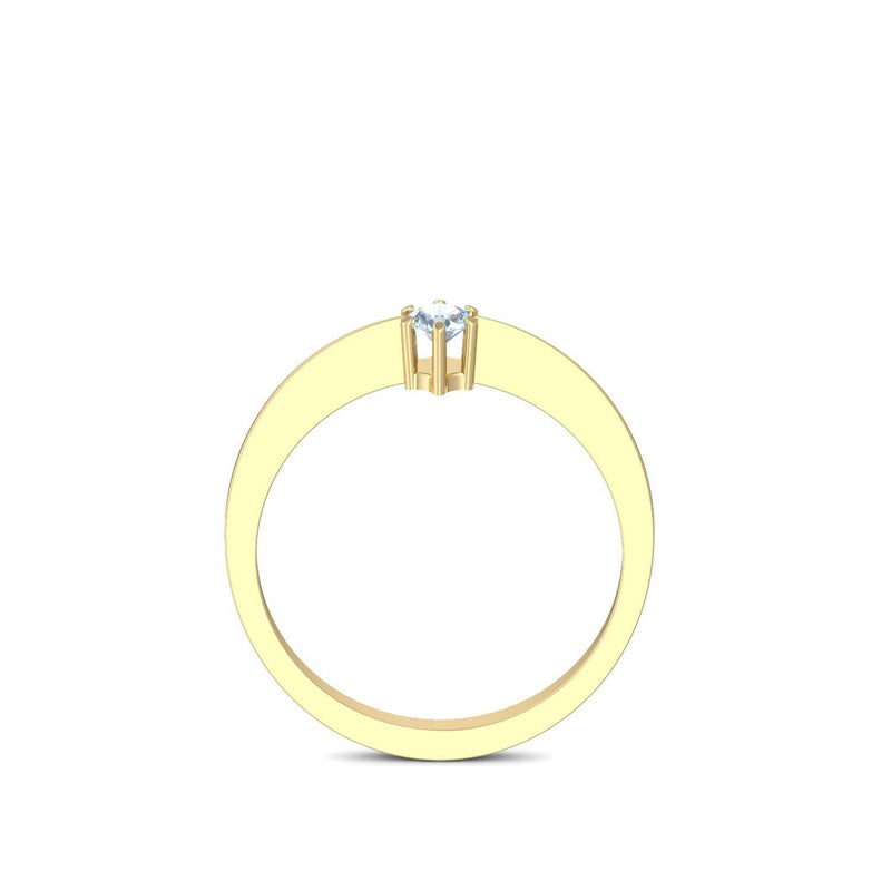 Ring Schlicht Gelbgold Aquamarin