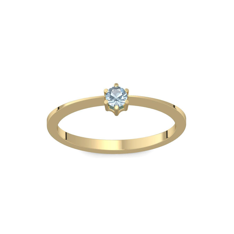 Ring Schlicht Gelbgold Aquamarin