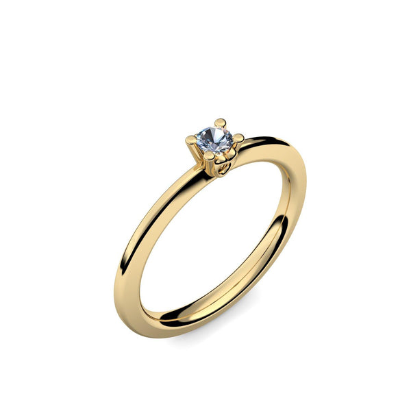 Ring Schlicht Gelbgold Blautopas