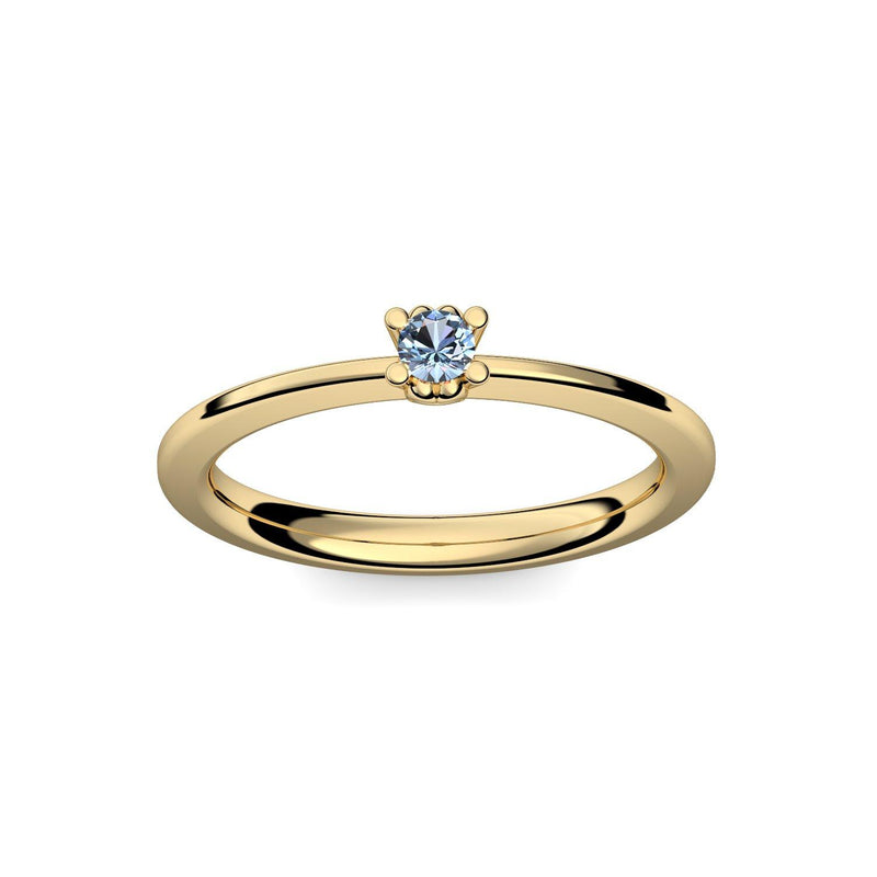 Ring Schlicht Gelbgold Blautopas