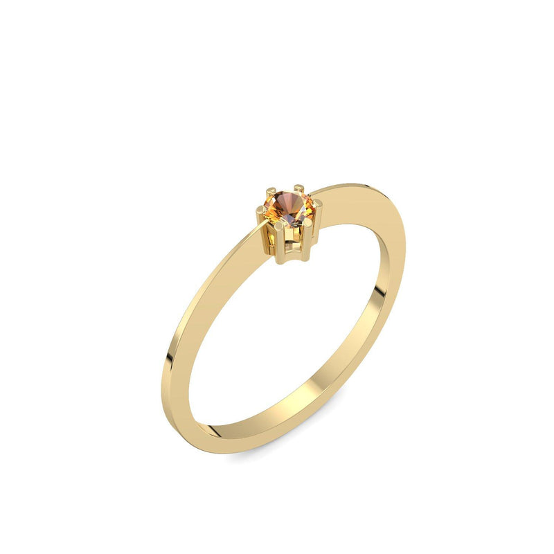 Ring Schlicht Gelbgold Citrin