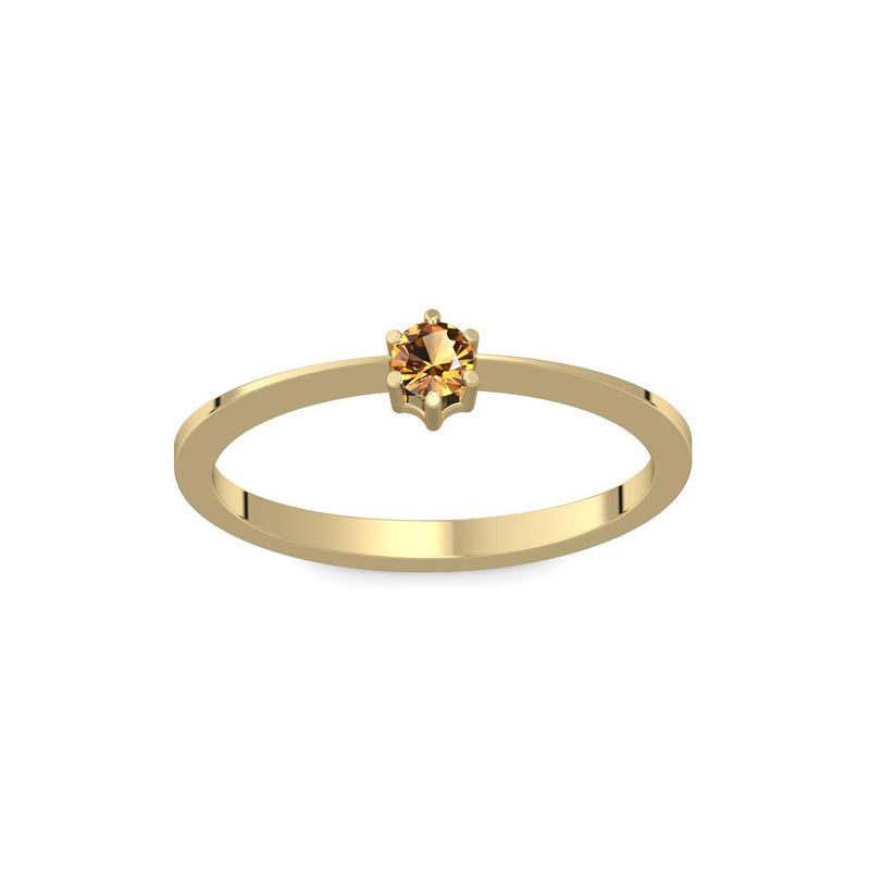 Ring Schlicht Gelbgold Citrin