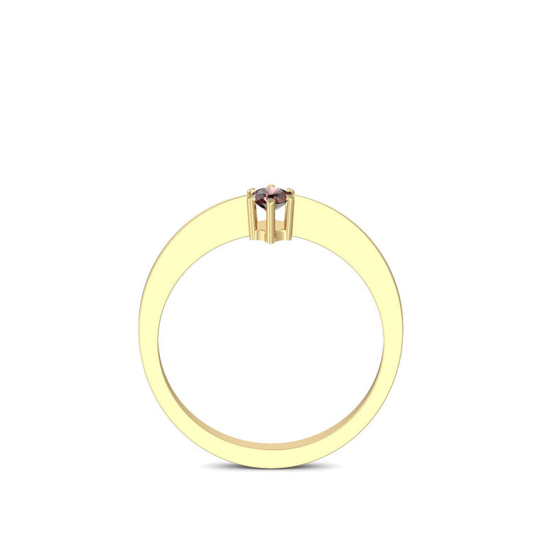 Ring Schlicht Gelbgold Granat