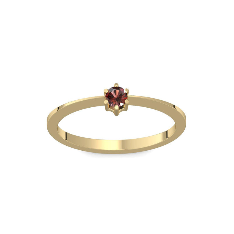 Ring Schlicht Gelbgold Granat