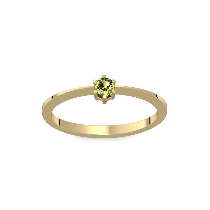 Ring Schlicht Gelbgold Peridot