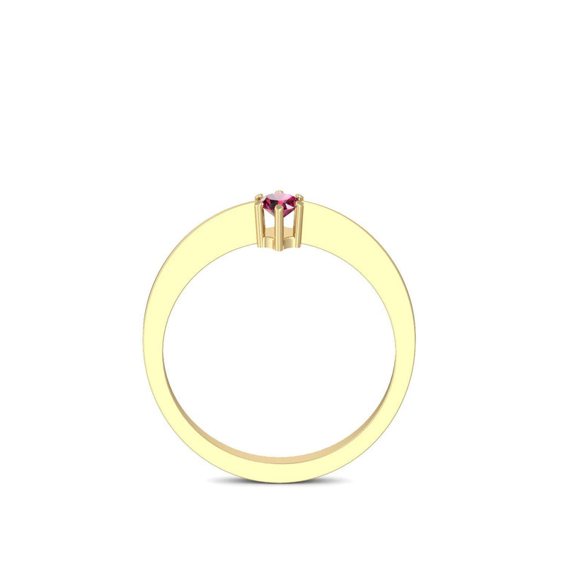 Ring Schlicht Gelbgold Rubin