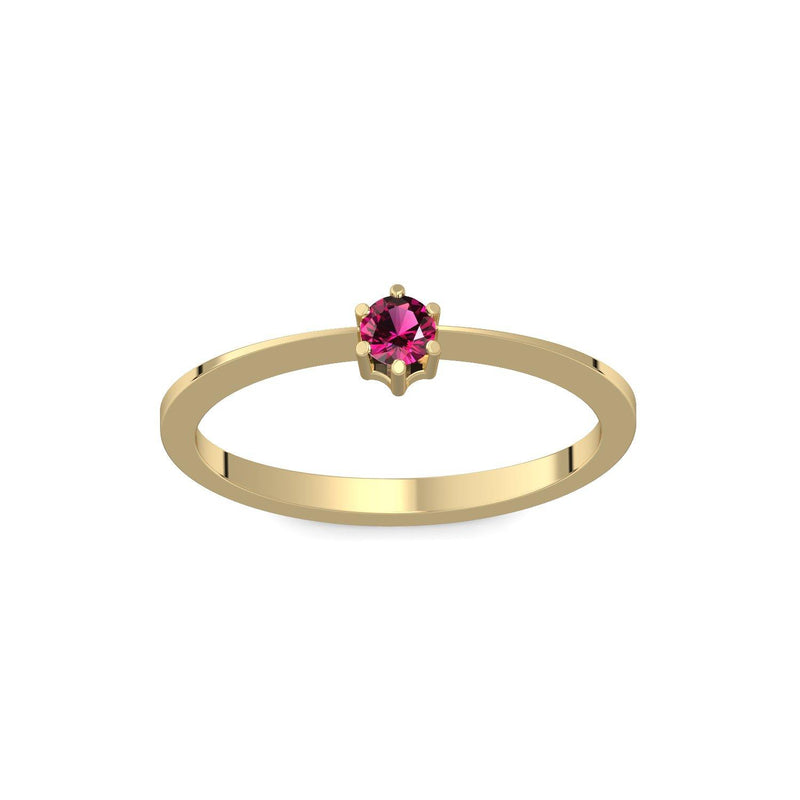 Ring Schlicht Gelbgold Rubin