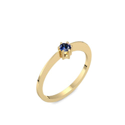 Ring Schlicht Gelbgold Saphir