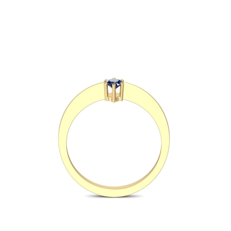 Ring Schlicht Gelbgold Saphir