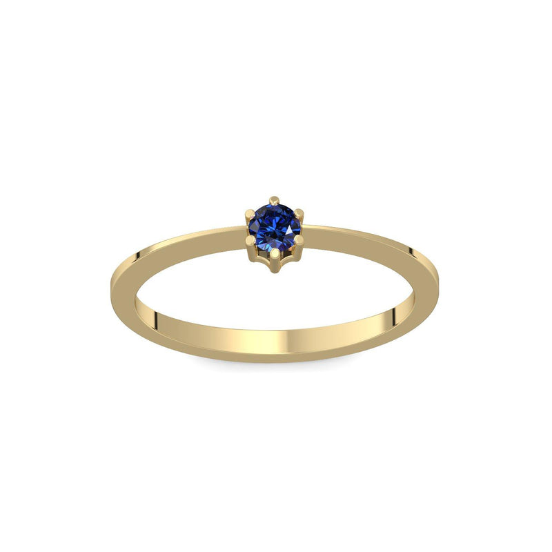 Ring Schlicht Gelbgold Saphir