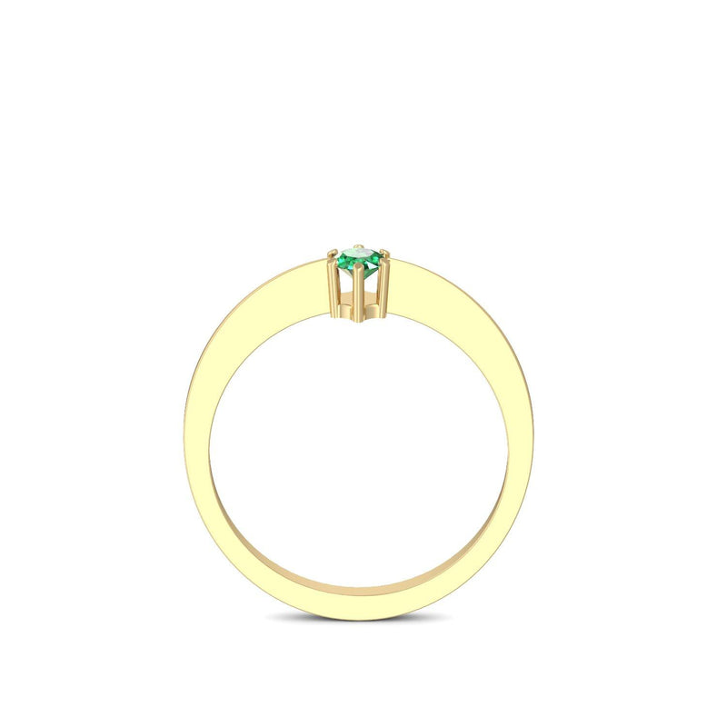 Ring Schlicht Gelbgold Smaragd