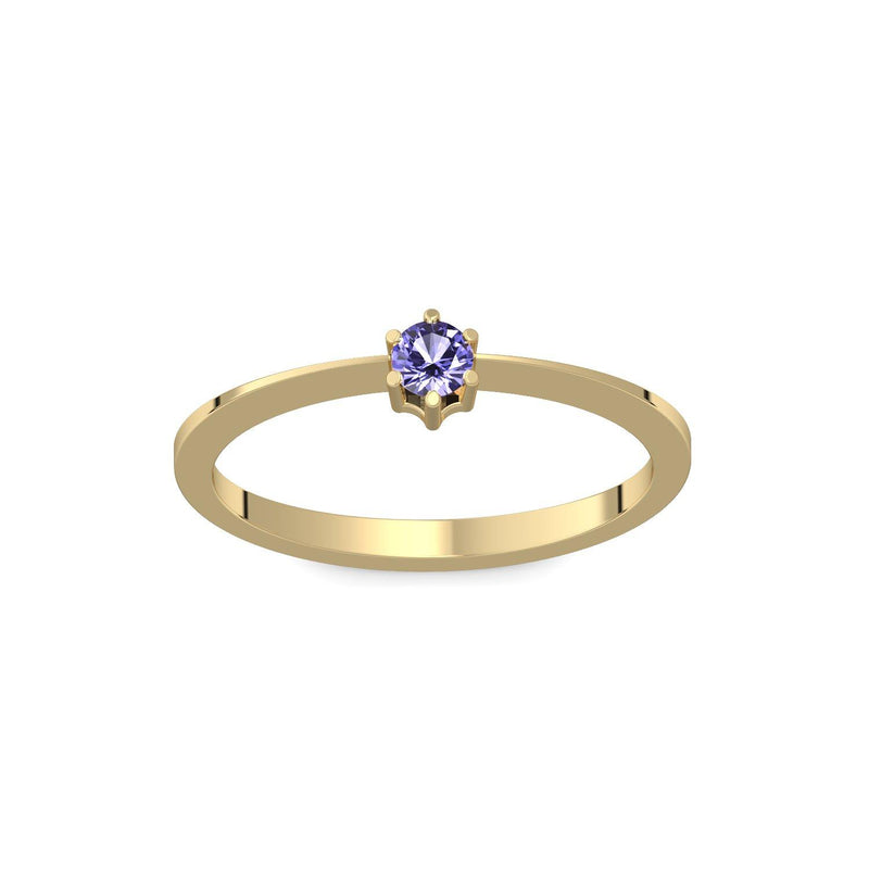 Ring Schlicht Gelbgold Tansanit