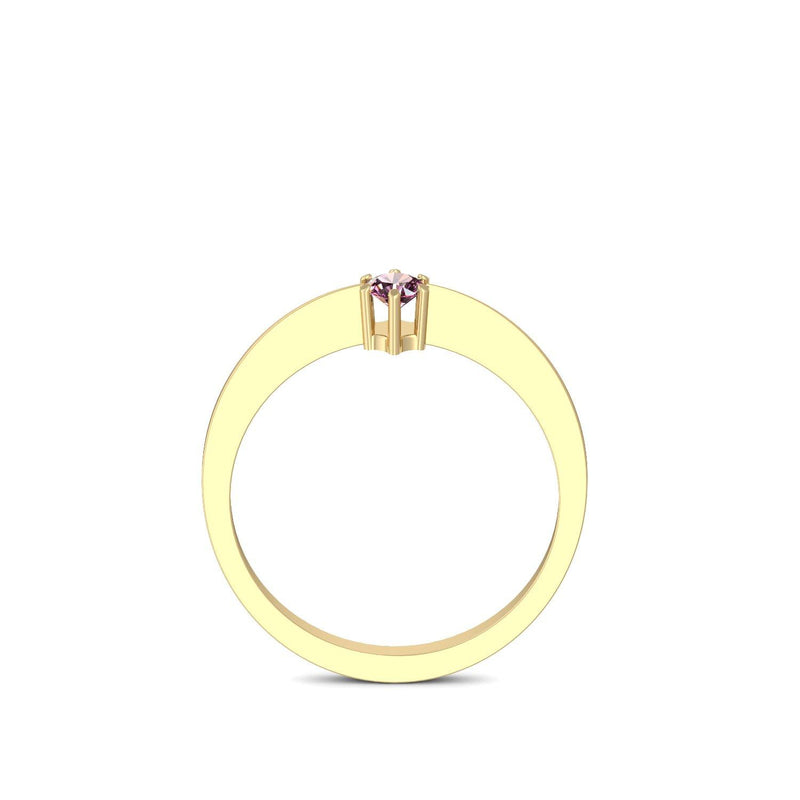 Ring Schlicht Gelbgold Turmalinpink