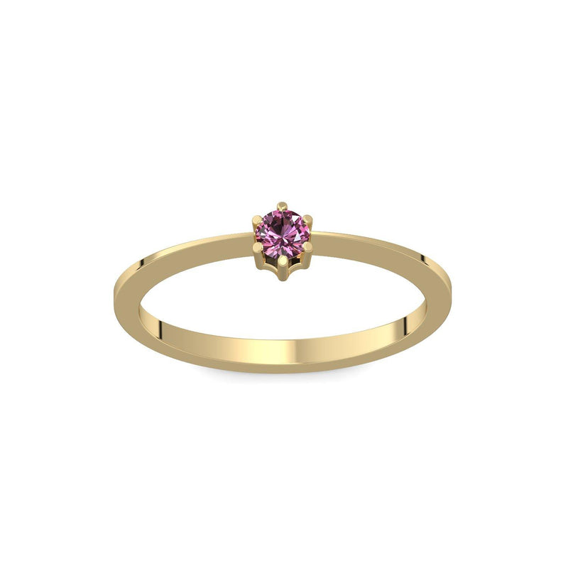 Ring Schlicht Gelbgold Turmalinpink