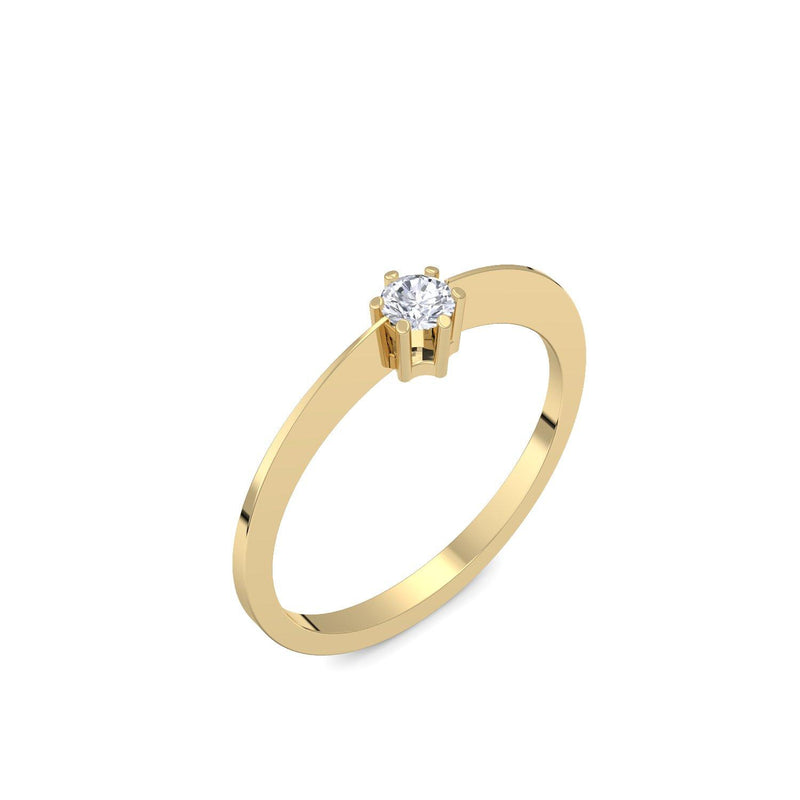 Ring Schlicht Gelbgold Zirkonia