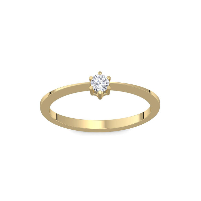 Ring Schlicht Gelbgold Zirkonia