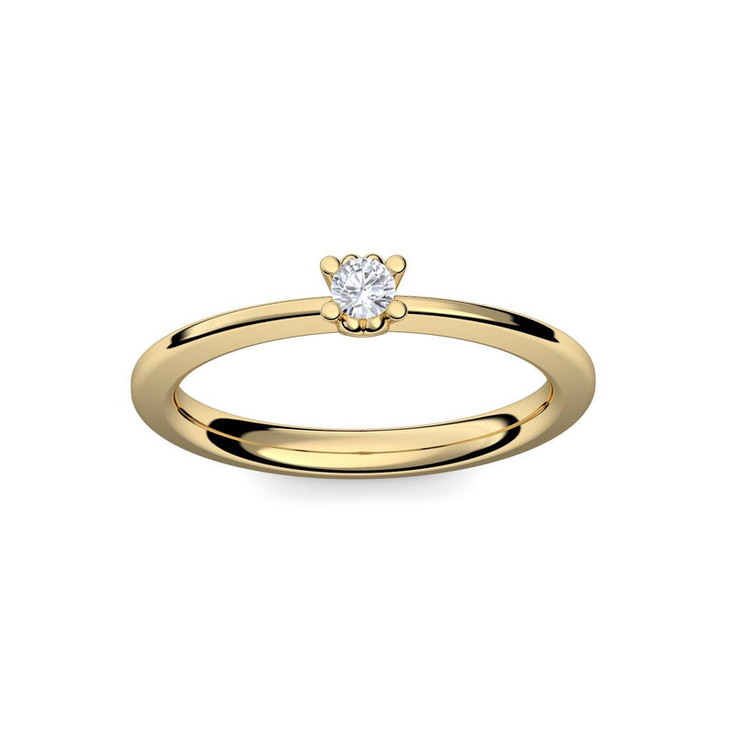 Ring Schlicht Gelbgold Zirkonia