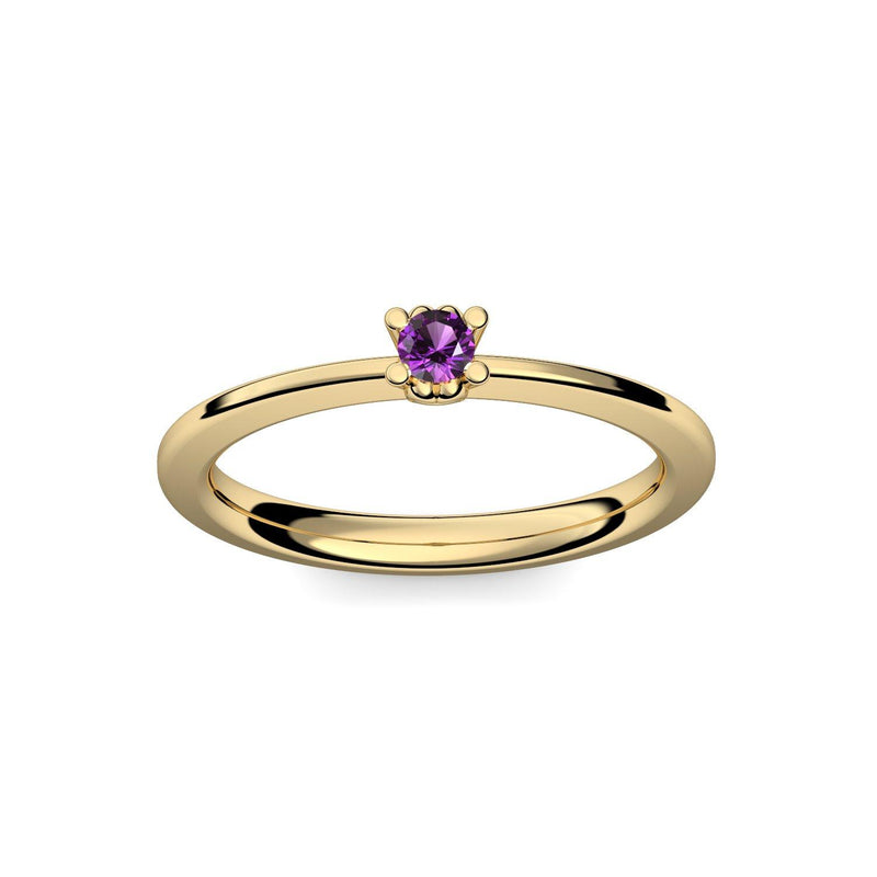 Ring Schlicht Gelbgoldvergoldet Amethyst