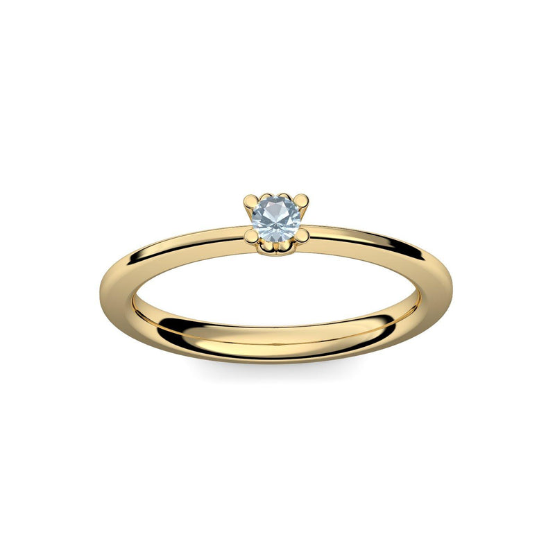 Ring Schlicht Gelbgoldvergoldet Aquamarin