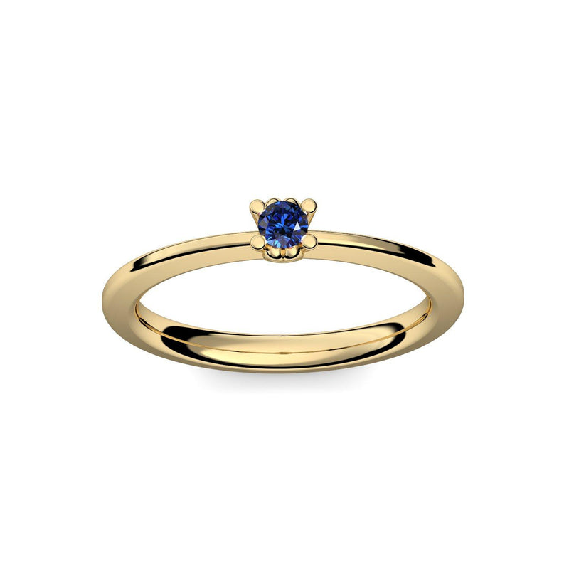 Ring Schlicht Gelbgoldvergoldet Saphir