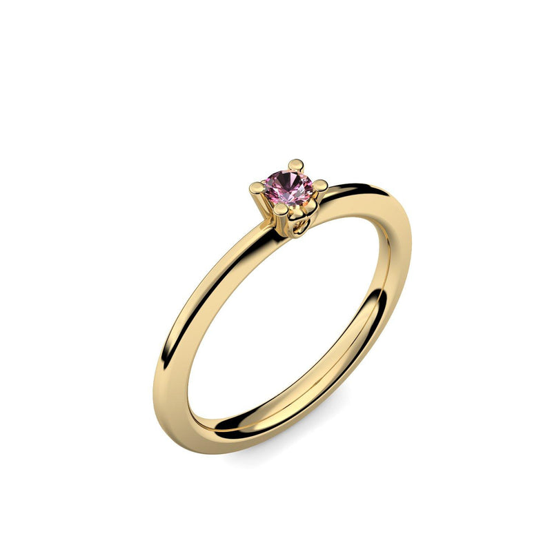 Ring Schlicht Gelbgoldvergoldet Turmalinpink