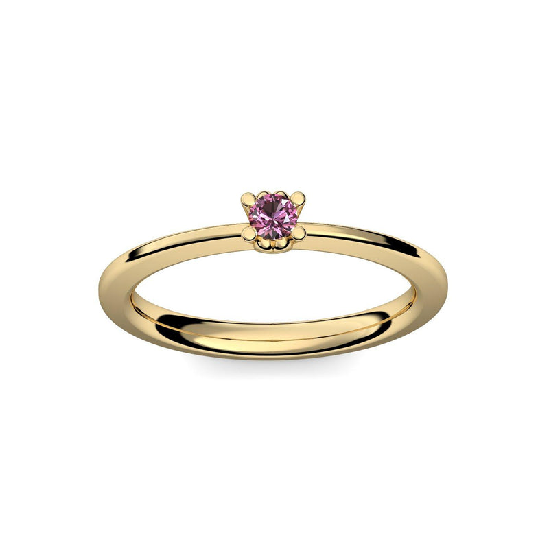 Ring Schlicht Gelbgoldvergoldet Turmalinpink