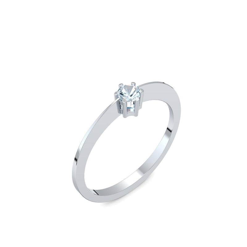 Ring Schlicht Platin Aquamarin