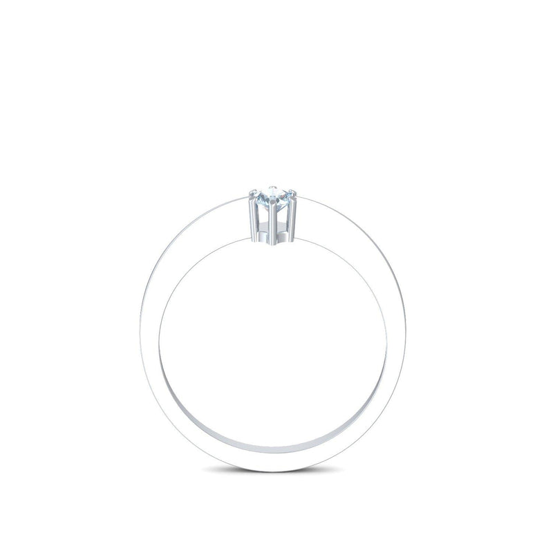 Ring Schlicht Platin Aquamarin