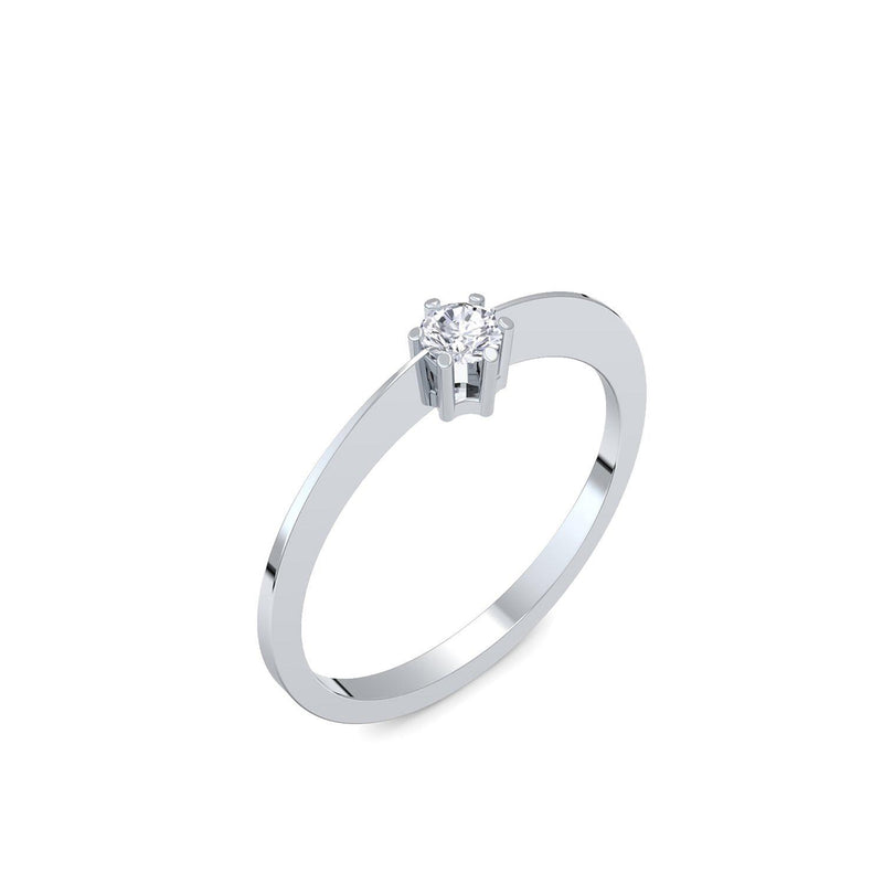 Ring Schlicht Platin Brillant