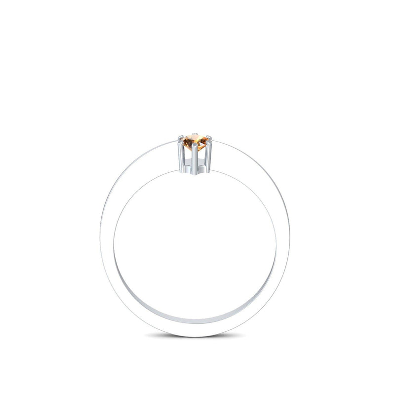 Ring Schlicht Platin Citrin