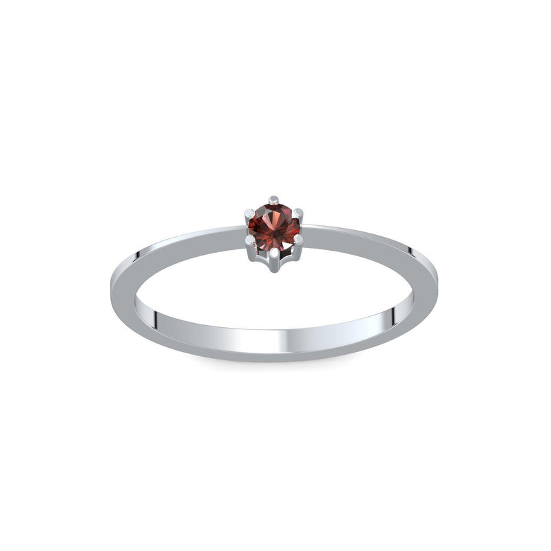 Ring Schlicht Platin Granat