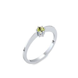 Ring Schlicht Platin Peridot