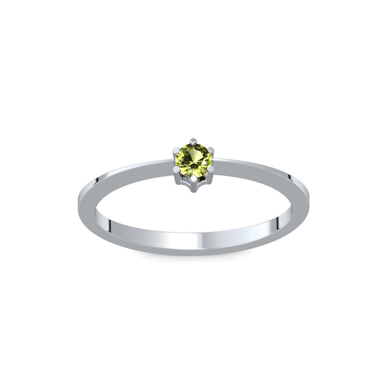 Ring Schlicht Platin Peridot