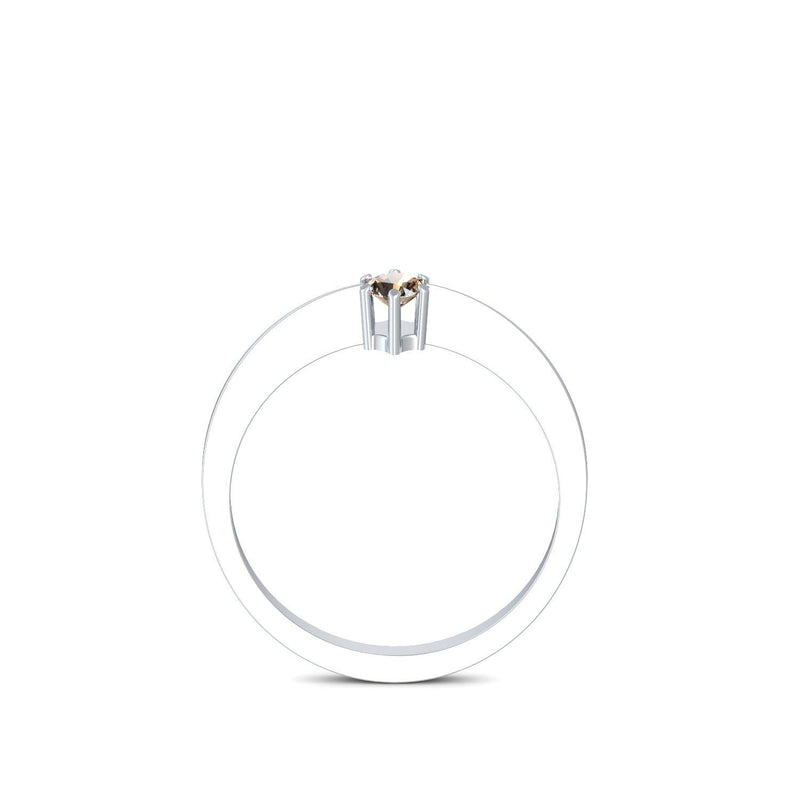 Ring Schlicht Platin Rauchquarz