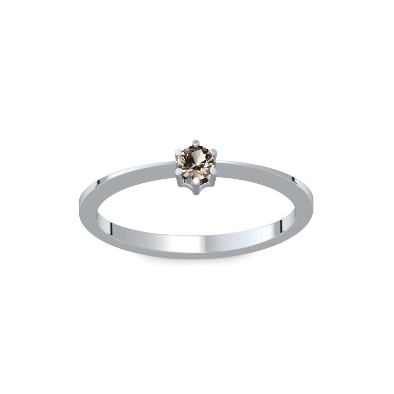 Ring Schlicht Platin Rauchquarz