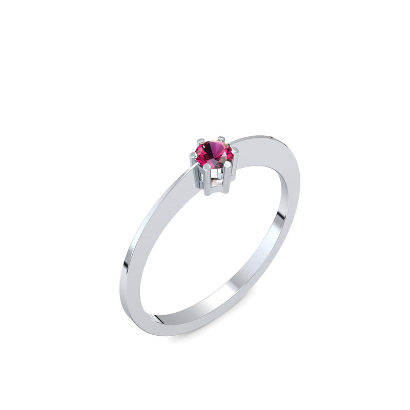 Ring Schlicht Platin Rubin