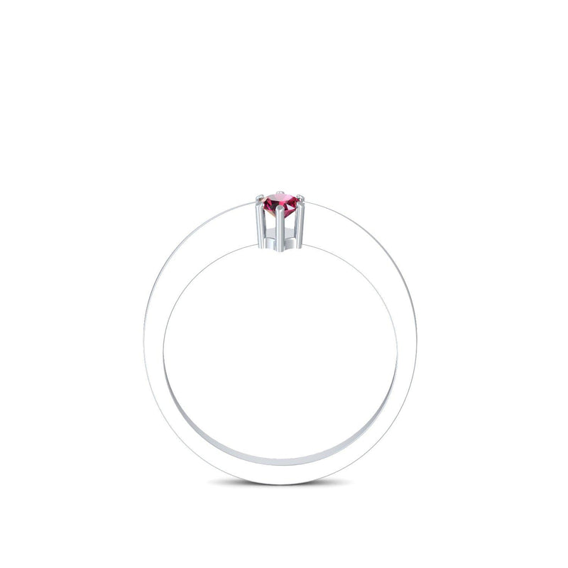 Ring Schlicht Platin Rubin