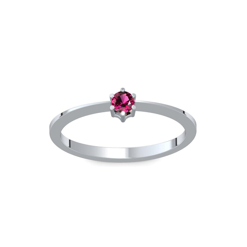 Ring Schlicht Platin Rubin