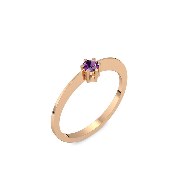 Ring Schlicht Rosegold Amethyst