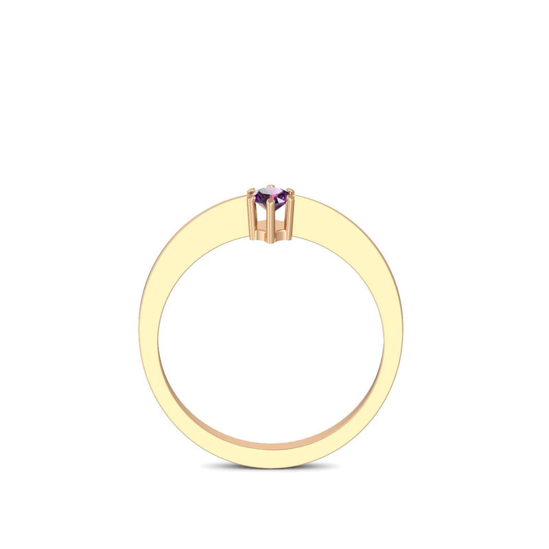 Ring Schlicht Rosegold Amethyst